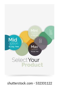 Business cover brochure design with select option diagram. Vector abstract background