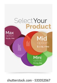 Business cover brochure design with select option diagram. Vector abstract background
