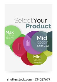 Business cover brochure design with select option diagram. Vector abstract background