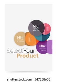 Business cover brochure design with select option diagram. Vector abstract background