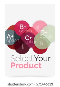 Business cover brochure design with select option diagram. Vector abstract background