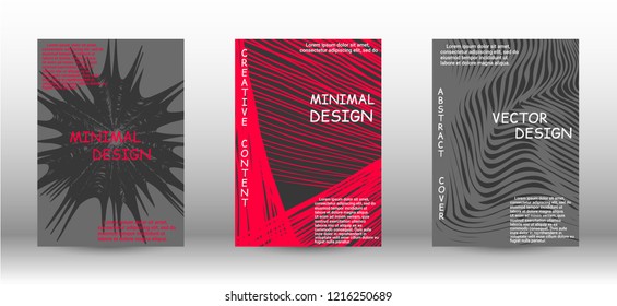 Business cover design. 3D distorted lines for brochure, sound poster. Trendy geometric patterns. EPS10 Vector Design.