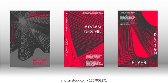 Business cover design. 3D distorted lines for brochure, sound poster. Trendy geometric patterns. EPS10 Vector Design.