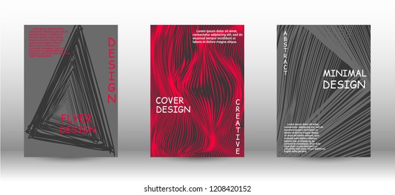 Business cover design. Abstract cover with the effect of movement and distortion. Trendy geometric patterns. EPS10 Vector Design.