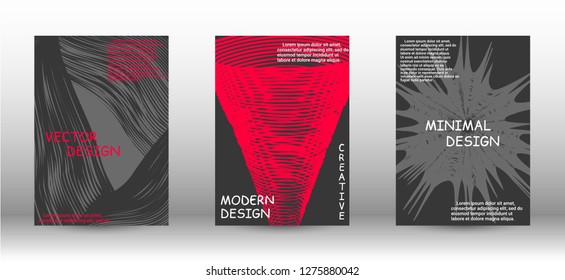 Business cover design. Abstract cover with the effect of movement and distortion. Trendy geometric patterns. EPS10 Vector Design.
