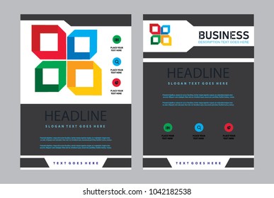 business cover design with colorful logo and strip