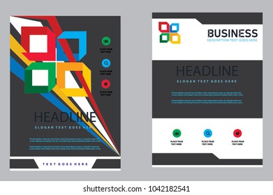 business cover design with colorful logo and strip