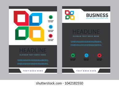 business cover design with colorful logo and strip