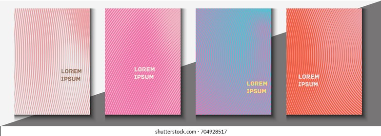 Business Cover Design. Set of 4 Cover Page. Template for Business Card, Brochure, Booklet, Book, Poster, Flyer, Catalog, Magazine, Placards, Banner,  Abstract Cards. Minimalistic Vector Pattern Design