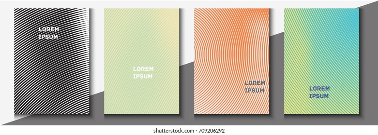 Business Cover Design. Set of 4 Cover Page. Template for Business Card, Brochure, Booklet, Book, Poster, Flyer, Catalog, Magazine, Placards, Banner,  Abstract Cards. Minimalistic Vector Pattern Design