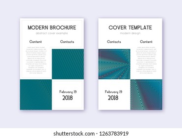 Business cover design template set. Red white blue abstract lines on dark background. Astonishing cover design. Tempting catalog, poster, book template etc.