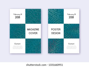 Business cover design template set. Red white blue abstract lines on dark background. Beauteous cover design. Excellent catalog, poster, book template etc.