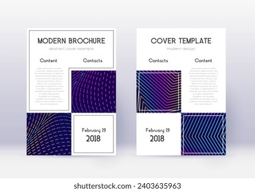 Designvorlage für die Business Cover. Abstrakte Regenbogen-Linien auf dunkelblauem Hintergrund. Atemberaubendes Cover-Design. Bewitching Katalog, Poster, Buchvorlage etc.