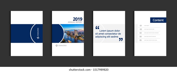 Business cover design template vector. Template A4 for annual report catalog magazine flyer booklet brochure.  Sample image with Gradient Mesh.