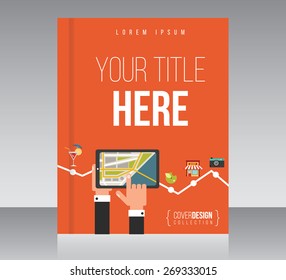 Business cover design vector template, minimal style