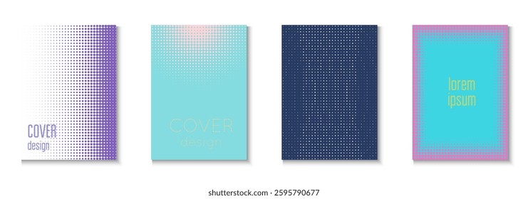Business Cover Set. Modern Shapes In Tech Layout. Dynamic Elements In 2d Presentation. Music Flyer. Minimalist Graphic Texture. Geometric Wave Pattern. Trendy Business Cover
