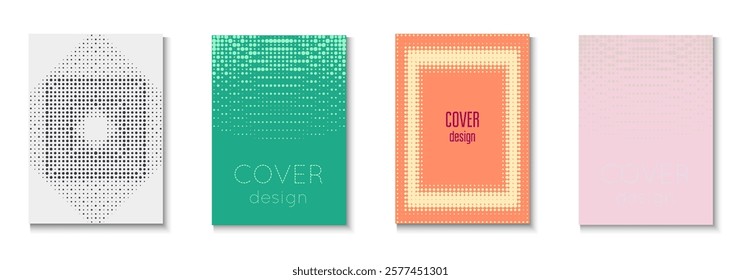 Business Cover Set. Modern Tech With Simple Shapes. Young Hipster Design On Annual Page. Graphic Flyer. Minimalist Party Background. Geometric Abstract Pattern. Trendy Business Cover