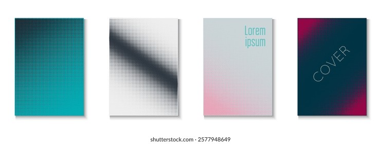 Business Cover Set. Summer Concept With Minimal Art. Linear Shapes In Annual Frame. Line Flyer. Minimalist Party Template. Geometric Dot Texture. Trendy Business Cover