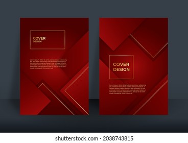 Business cover template design with modern luxury golden elements. Vector illustration for presentation design with elegant geometric shapes decoration
