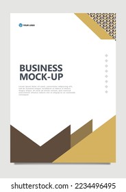 Plantilla de portada comercial de color marrón. Adecuado para informes anuales, catálogo, libro, publicación, certificado, portada de documentos y perfil de empresa.