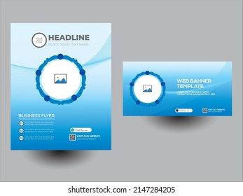 Business Cover-flyer Design with Web banner for business company, magazine, cover, FB Ad and poster template for all kinds of digital print, banner, poster