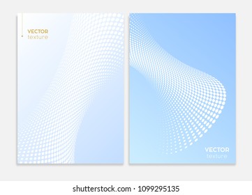 Business covers design. Abstract halftone dotted surface, brochure template. Vector graphic.