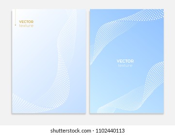 Business covers design. Abstract halftone dotted surface, brochure template. Vector graphic.