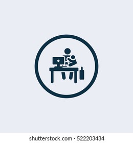 Business coworker talking and working vector icon