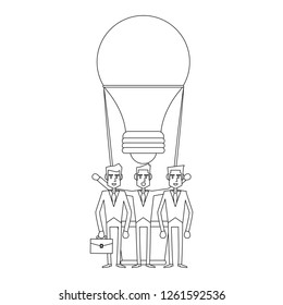 Business coworkers concept in black and white