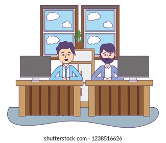 business coworkers executives cartoon
