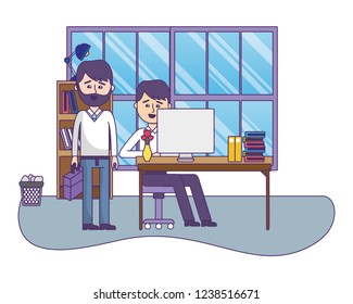 business coworkers executives cartoon