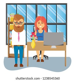business coworkers executives cartoon