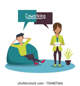 Business coworking office icon vector illustration graphic design