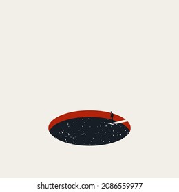 Business crash or failure vector concept. Symbol of danger, crisis, decline, fall and depression. Minimal design abstract eps10 illustration.