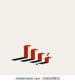 Business crash and failure vector concept. Symbol of bankrutpcy, crisis, market decline. Minimal eps10 illustration.