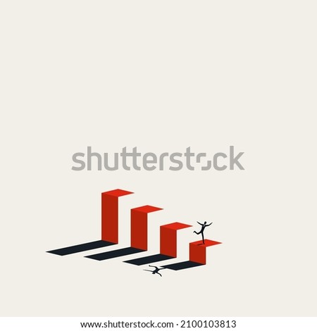 Business crash and failure vector concept. Symbol of bankrutpcy, crisis, market decline. Minimal eps10 illustration.