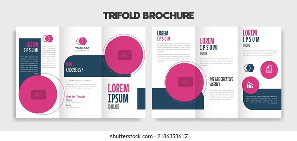 business creative editable trifold brochure template design vector