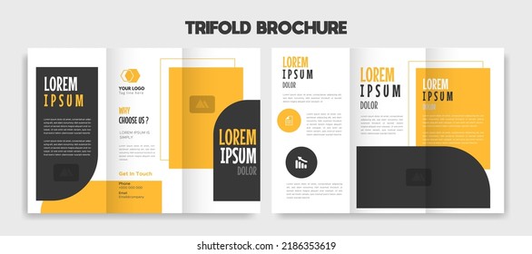 business creative editable trifold brochure template design vector