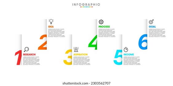 Business creative elements with infographic design 6 options steps.