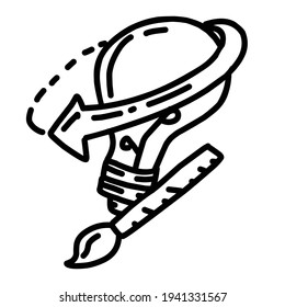 Business creative hand drawn icon design, outline black, doodle icon, vector icon.