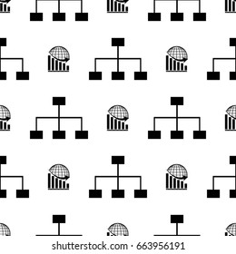 Business Creative Icon Collection. Seamless pattern. Background for textile printing and wrapping paper. Vector illustration