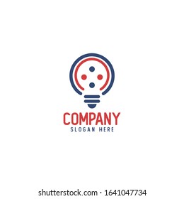 business creative idea logo design template with chart and arrow illustration. bulb icon symbol designs