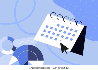 Business creative illustration. Vector concept of time management, event, calendar, schedule, reminder. Illustration for web banner, social media, business presentation, marketing material. 