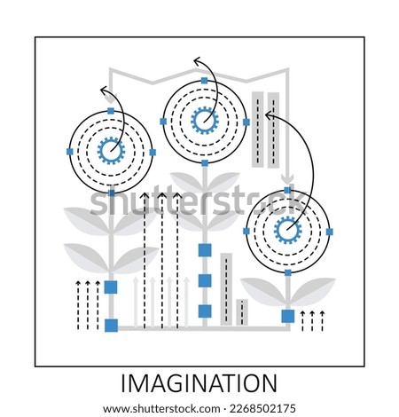Business creative imagination. Project planning and creative thinking vector illustration