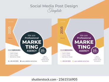 Business creative marketing agency social media template design
