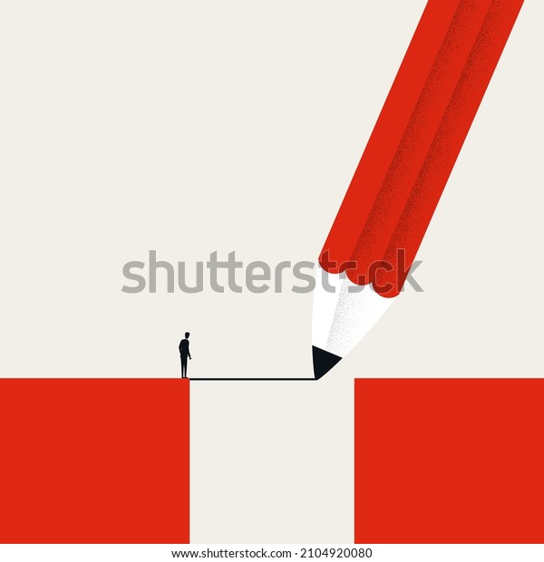 Business\
creative solution vector concept. Symbol of opportunity, challenge,\
obstacle. Minimal design eps10\
illustration.