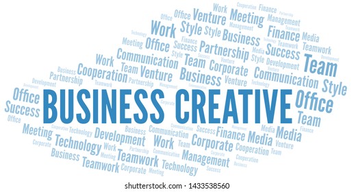 Business Creative word cloud. Collage made with text only.