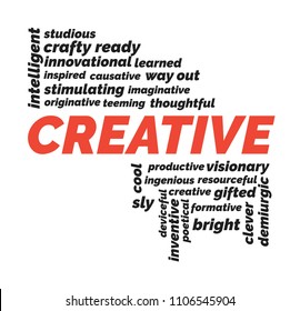 Business creative words collage. Words cloud. Vector.