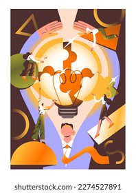 Business creative work on the creation of an idea and its implementation