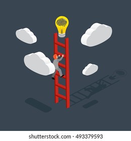 business creativity with climbing stairs of idea